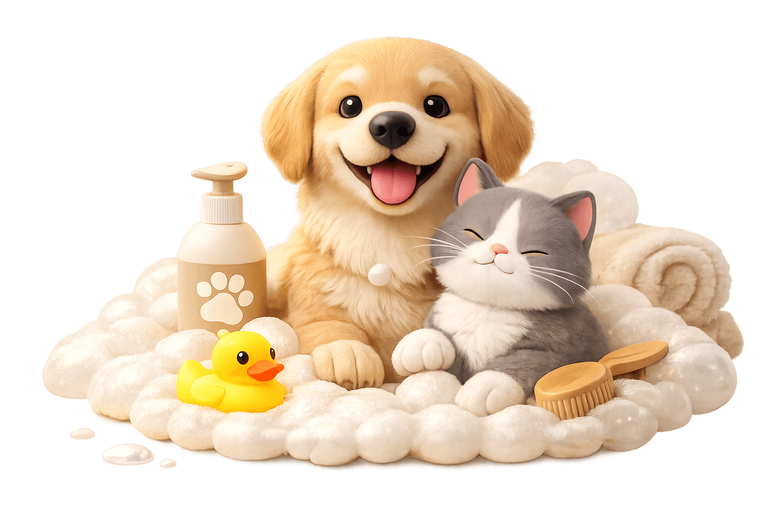 Happy pet receiving gentle paw care